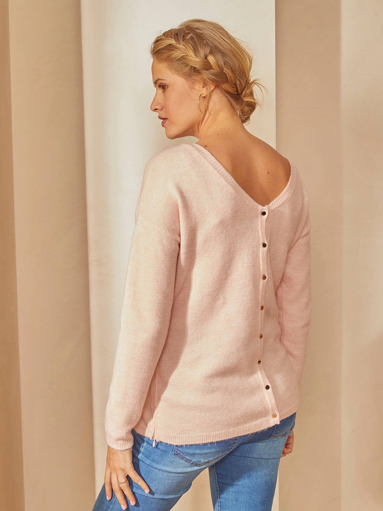 Front/Back Jumper, Maternity & Nursing light pink/print