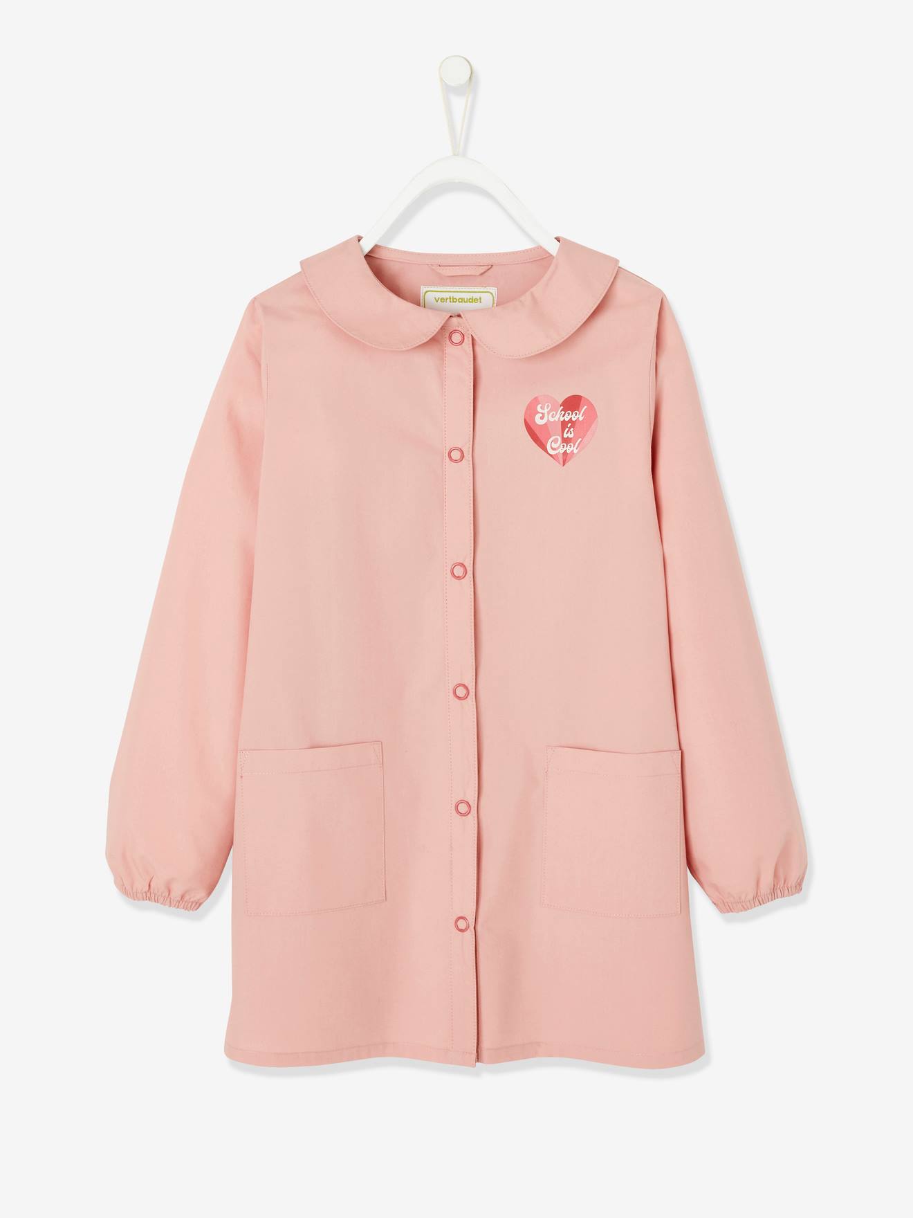 Smock with Peter Pan collar & Heart Motif for Girls light pink