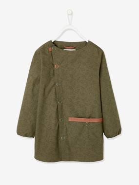 Smock with Dinosaur Motifs for Boys dark green/print