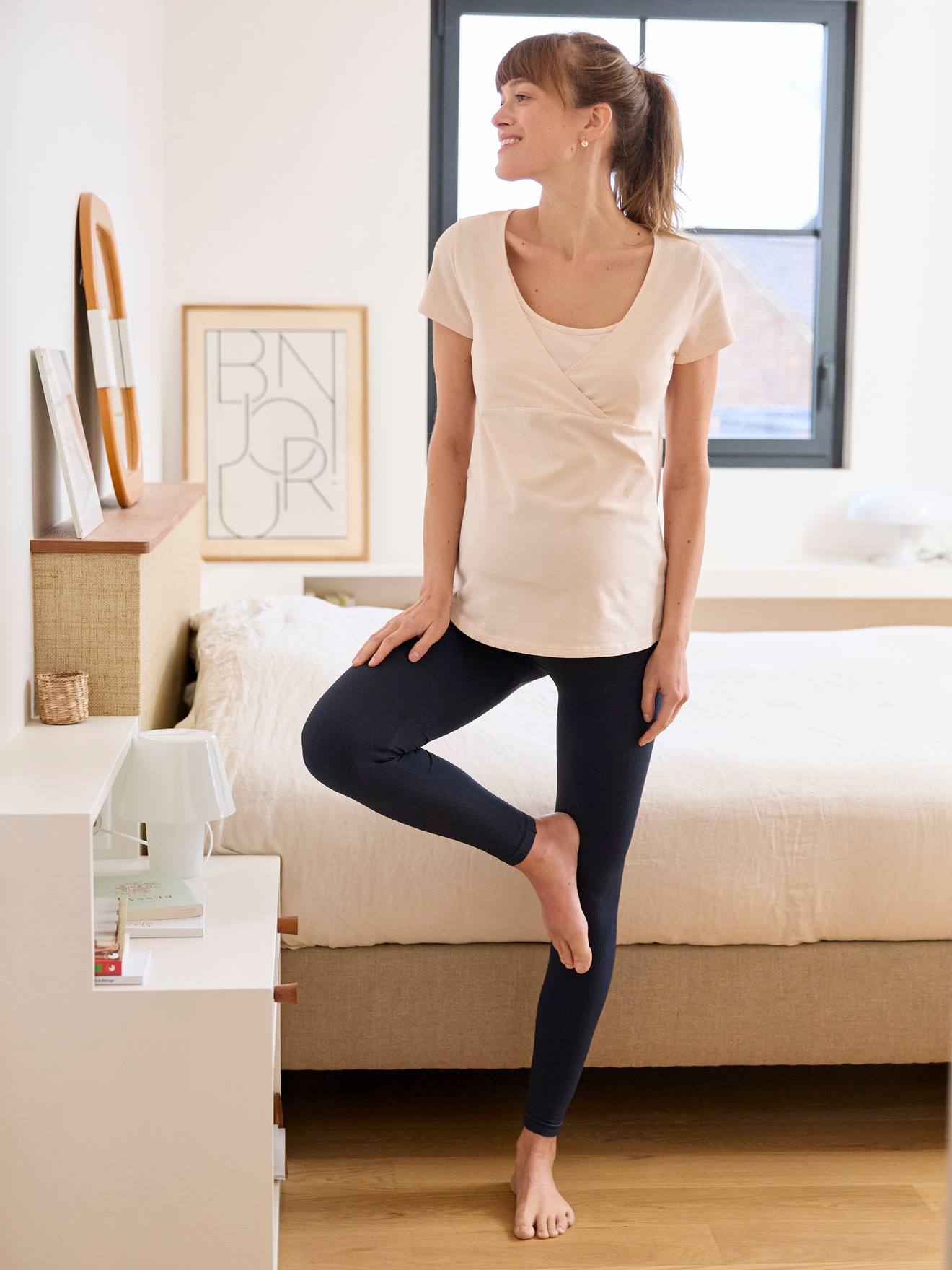 Pack of 2 Wrap-Over T-Shirts, Maternity & Nursing Special pale pink