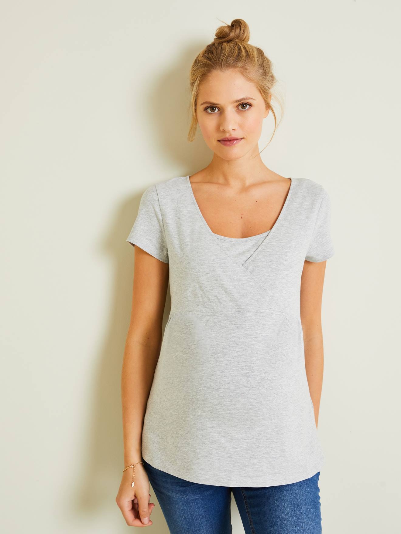 Pack of 2 Wrap-Over T-Shirts, Maternity & Nursing Special dark blue