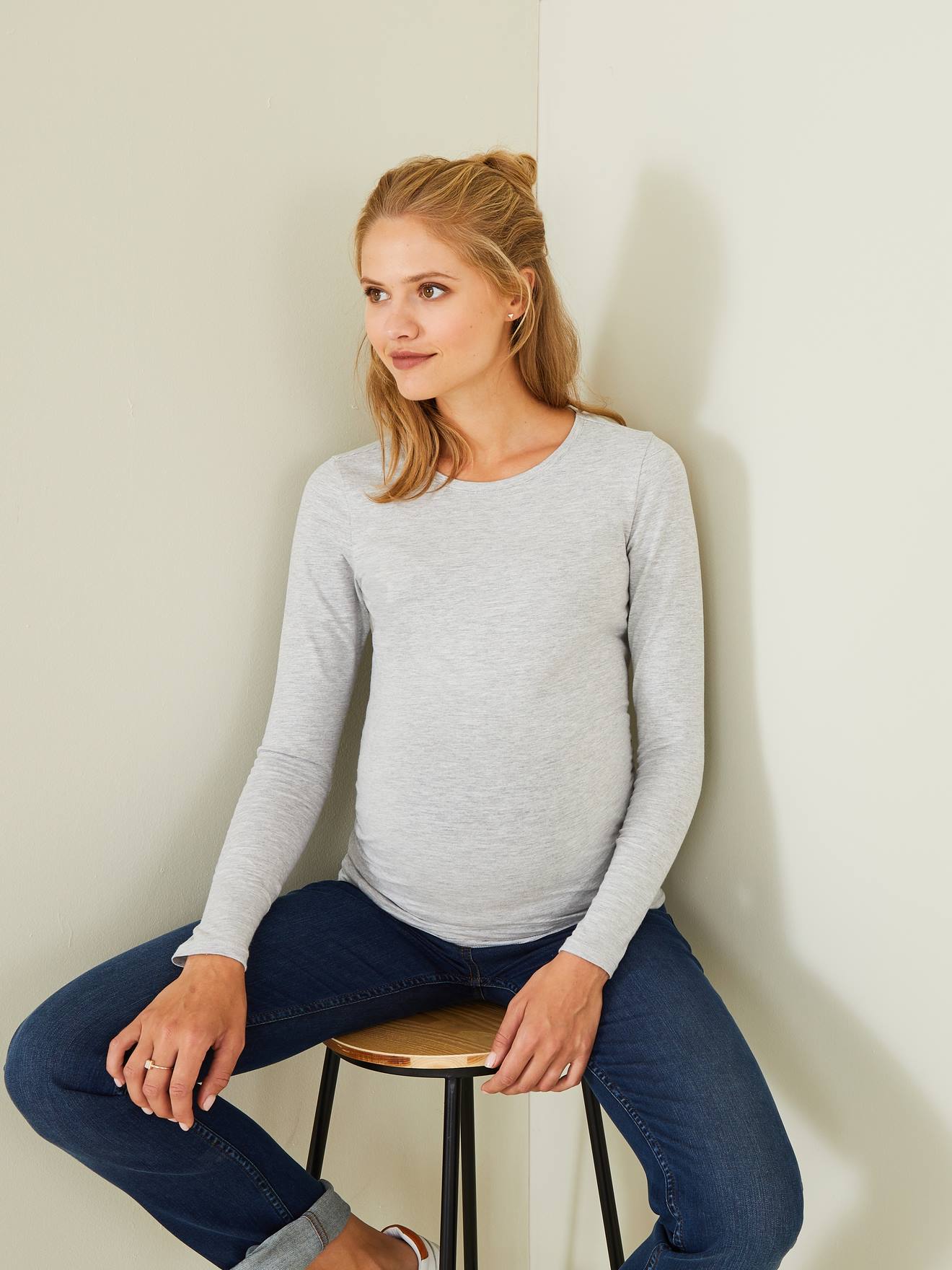 Pack of 2 Long Sleeve Tops for Maternity dark blue