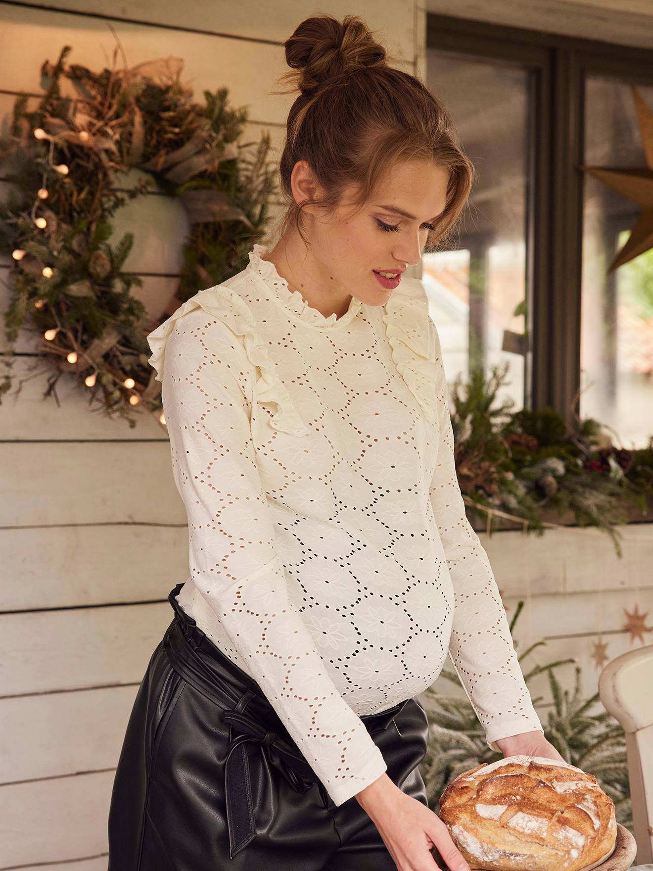 Top in Fancy Knit, Maternity & Nursing Special beige