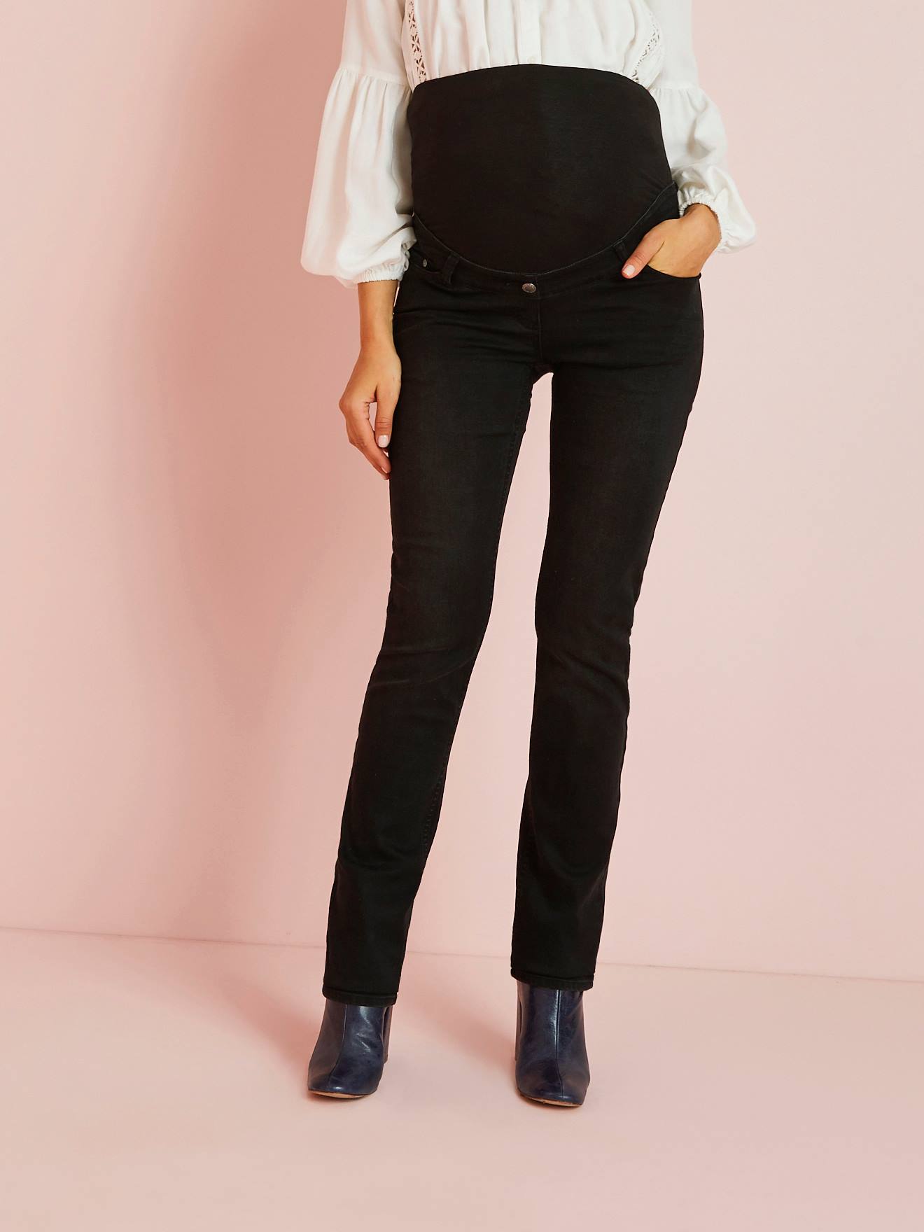 Maternity Straight Jeans - Inside Leg 33" black