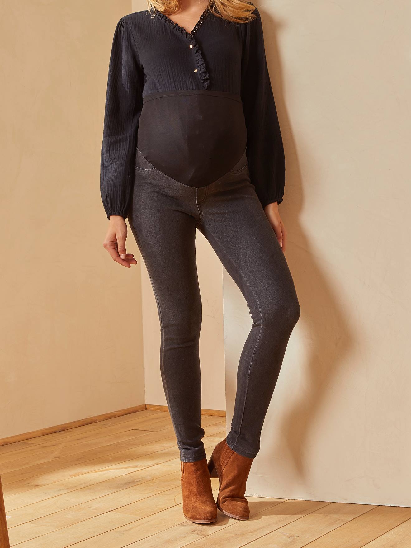 Seamless Treggings, Denim Effect, for Maternity grey anthracite