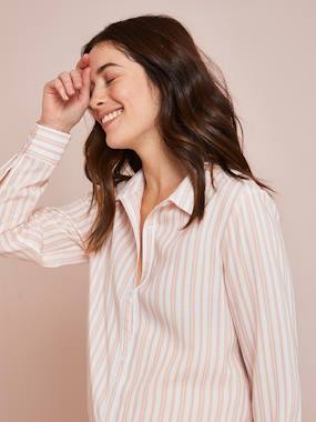 Long Striped Shirt with Buttons, Nursing & Maternity Special blue/white stripes