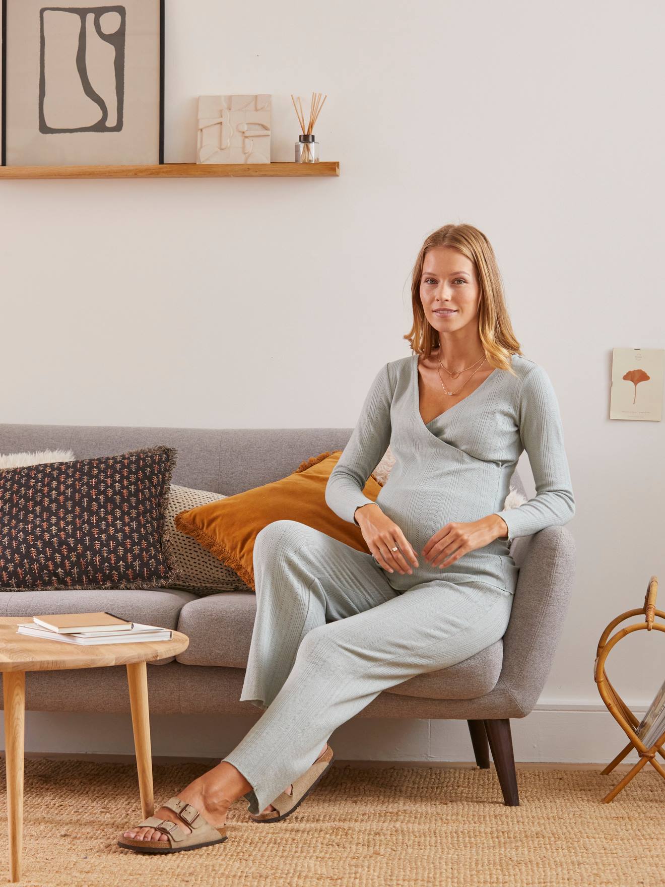 Pyjamas, Maternity & Nursing Special grey light solid