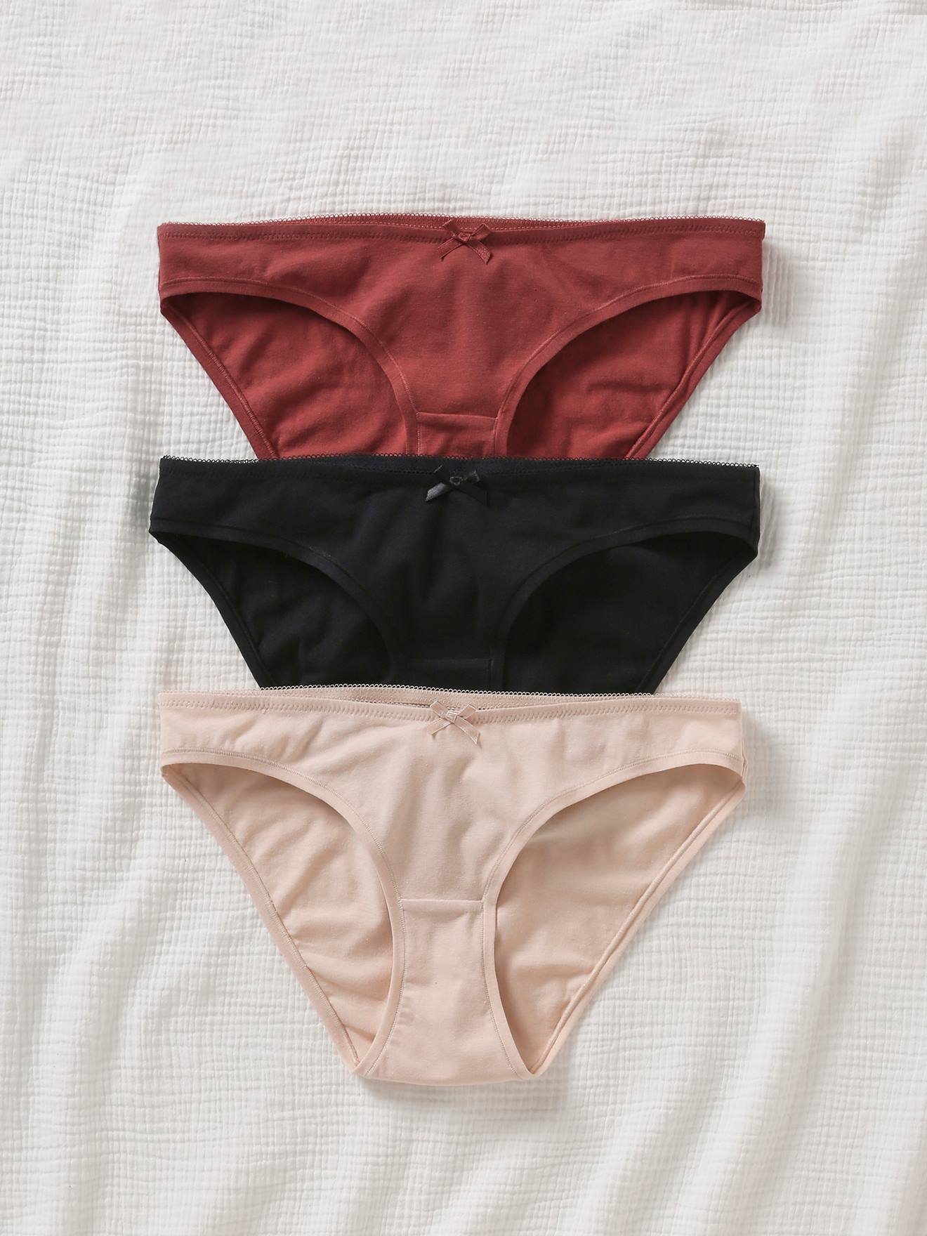 Pack of 3 Cotton Briefs for Maternity beige light solid