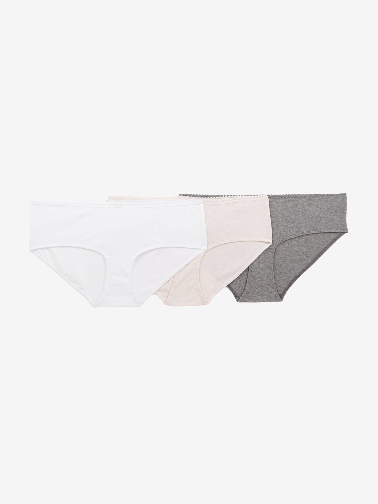 Pack of 3 Cotton Shorties for Maternity grey light solid