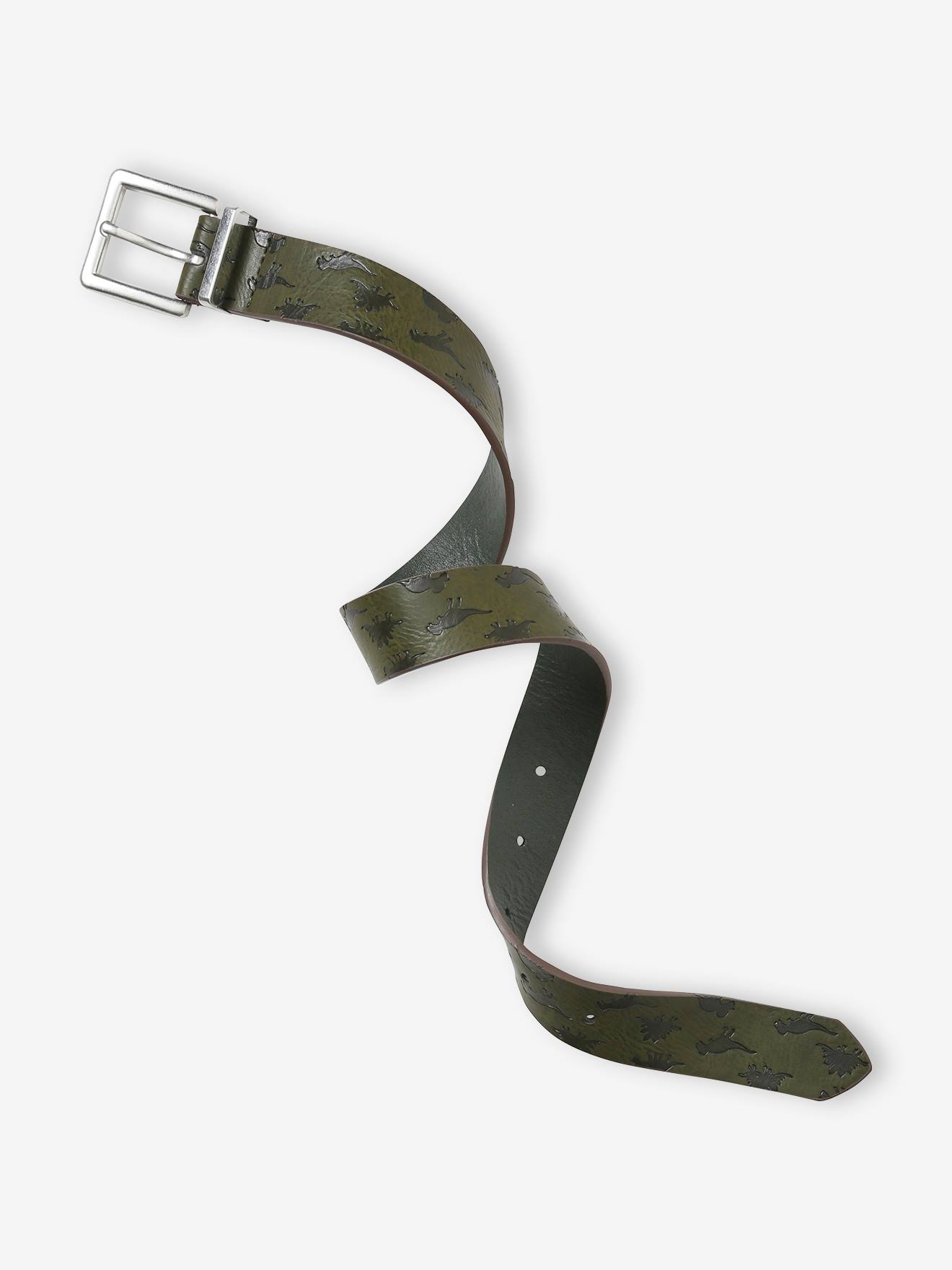 Dinosaurs Belt for Boys khaki