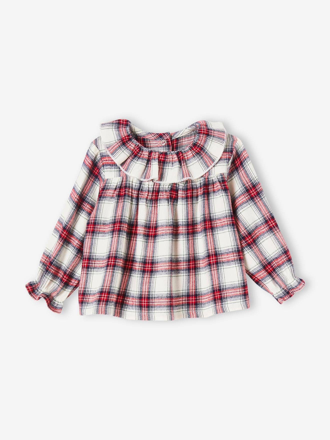 Wide Neck Blouse for Babies ecru