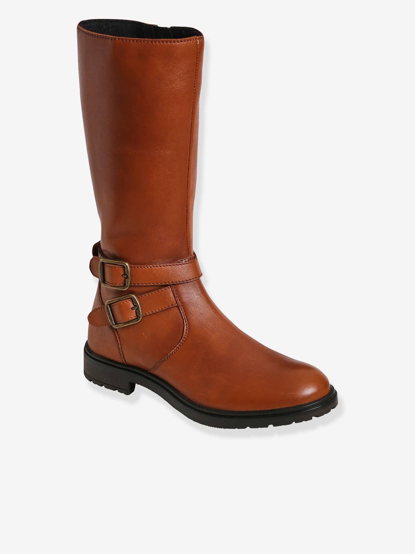Leather Riding Boots for Girls camel