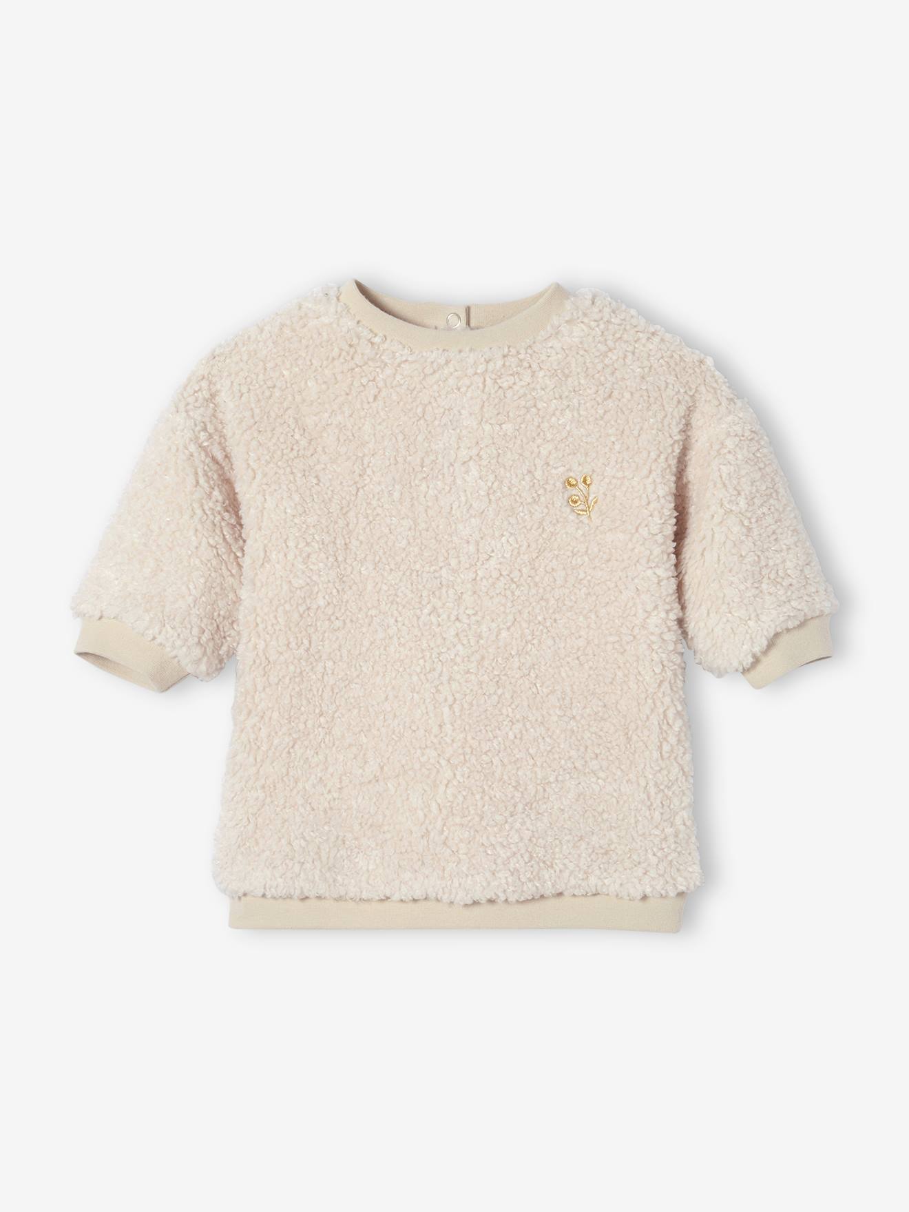 Furry' Dress for Babies ecru