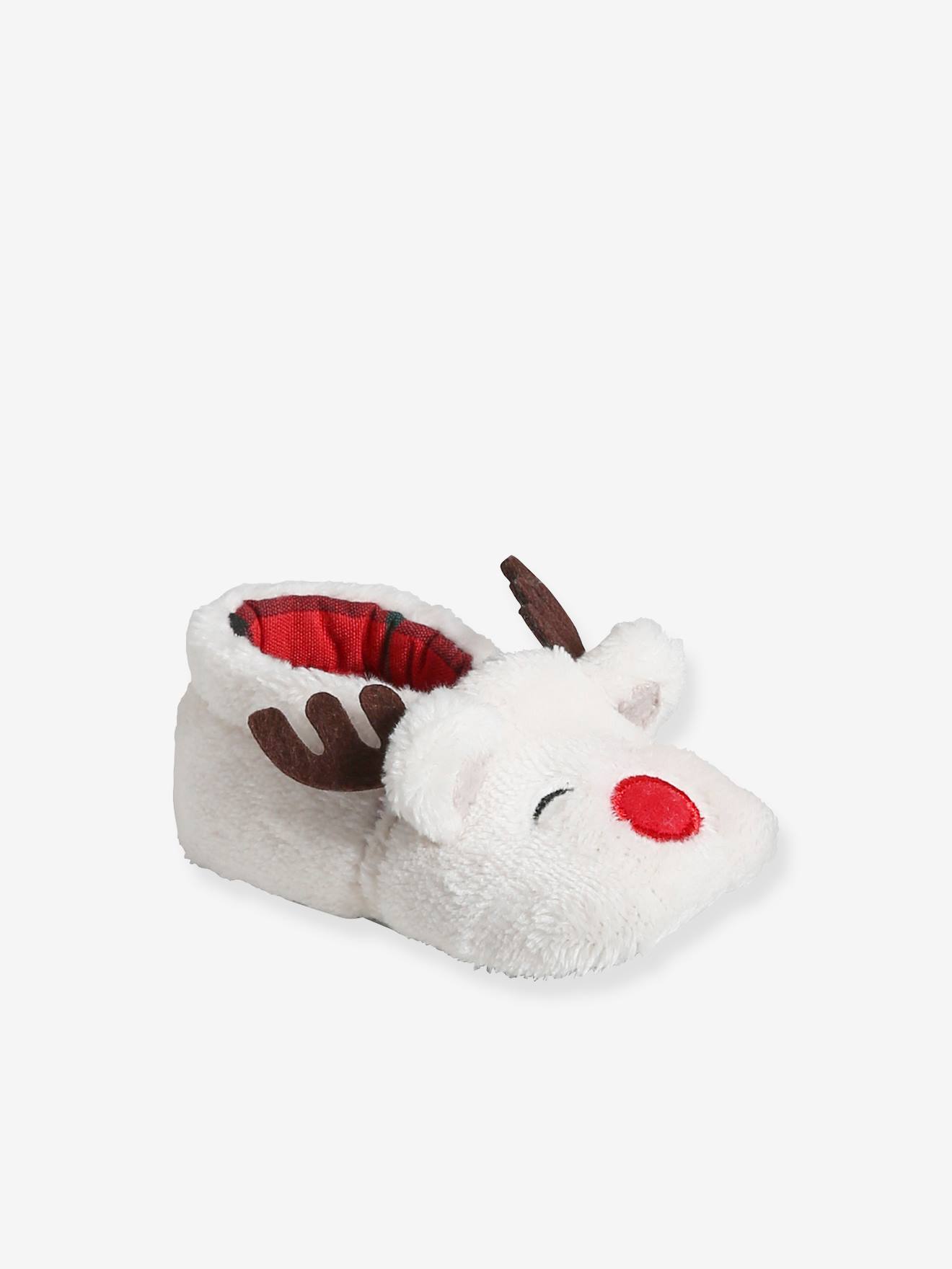 Furry Pram Shoes for Babies ecru