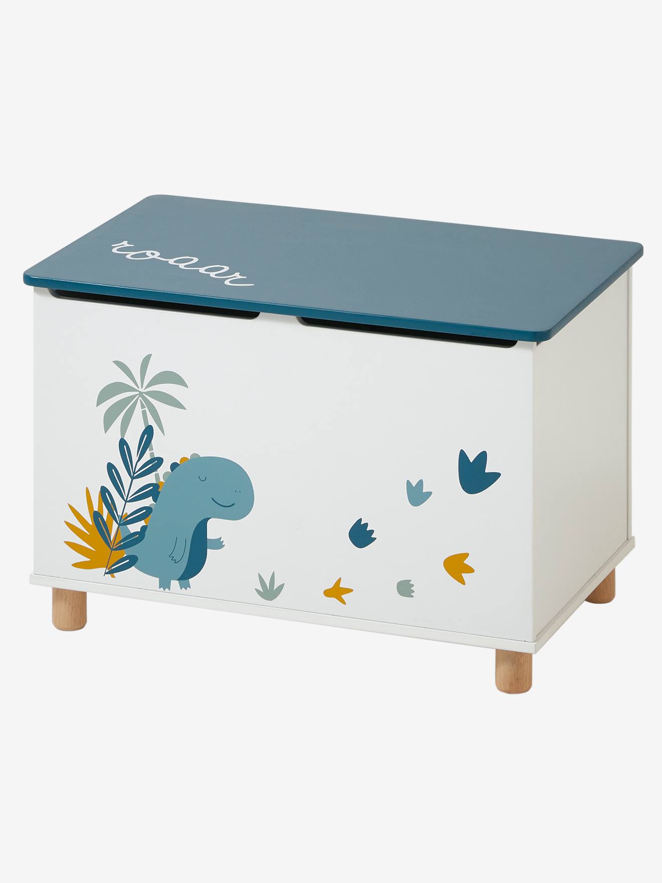 Toy Chest, Dinosaur printed white