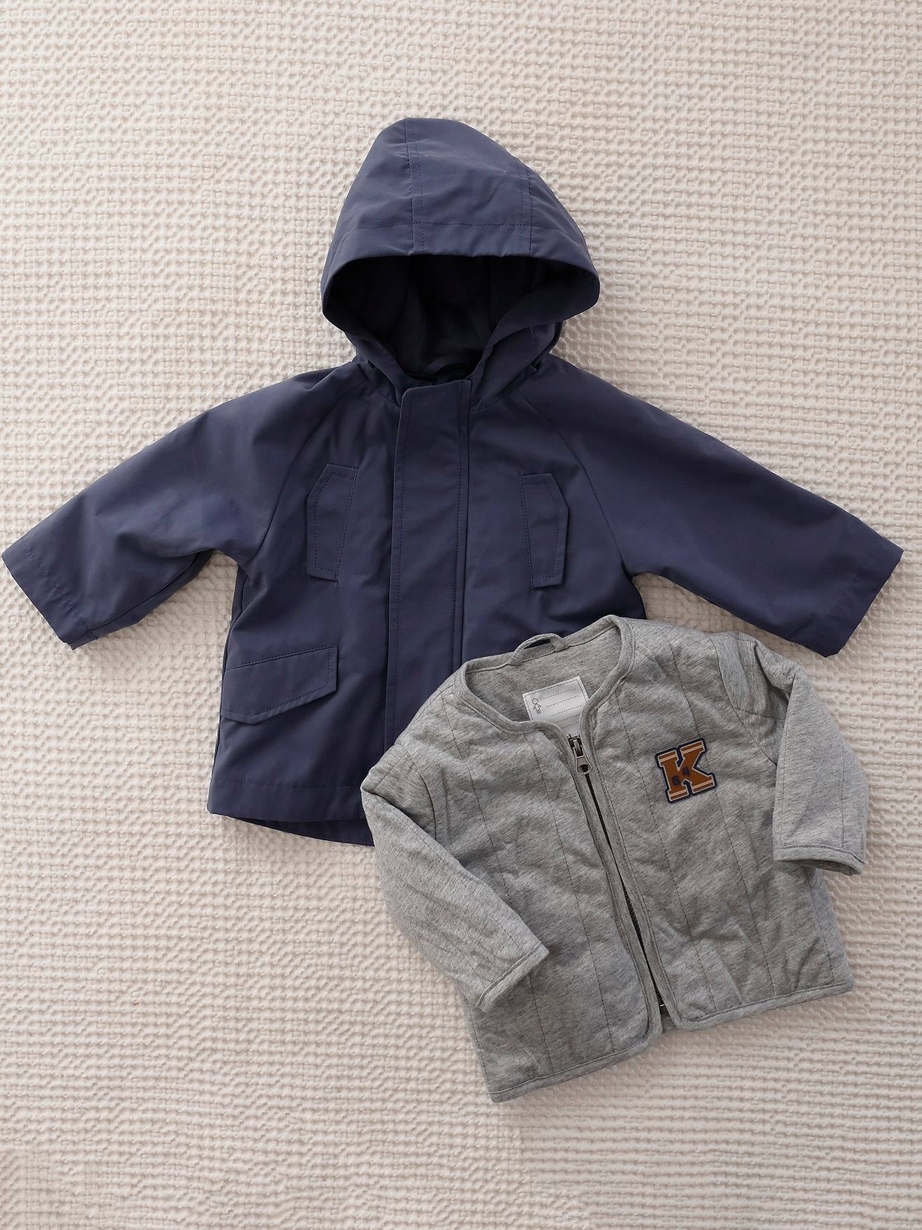 3-in-1 Parka with Detachable Bodywarmer, in Fleece, for Babies slate blue