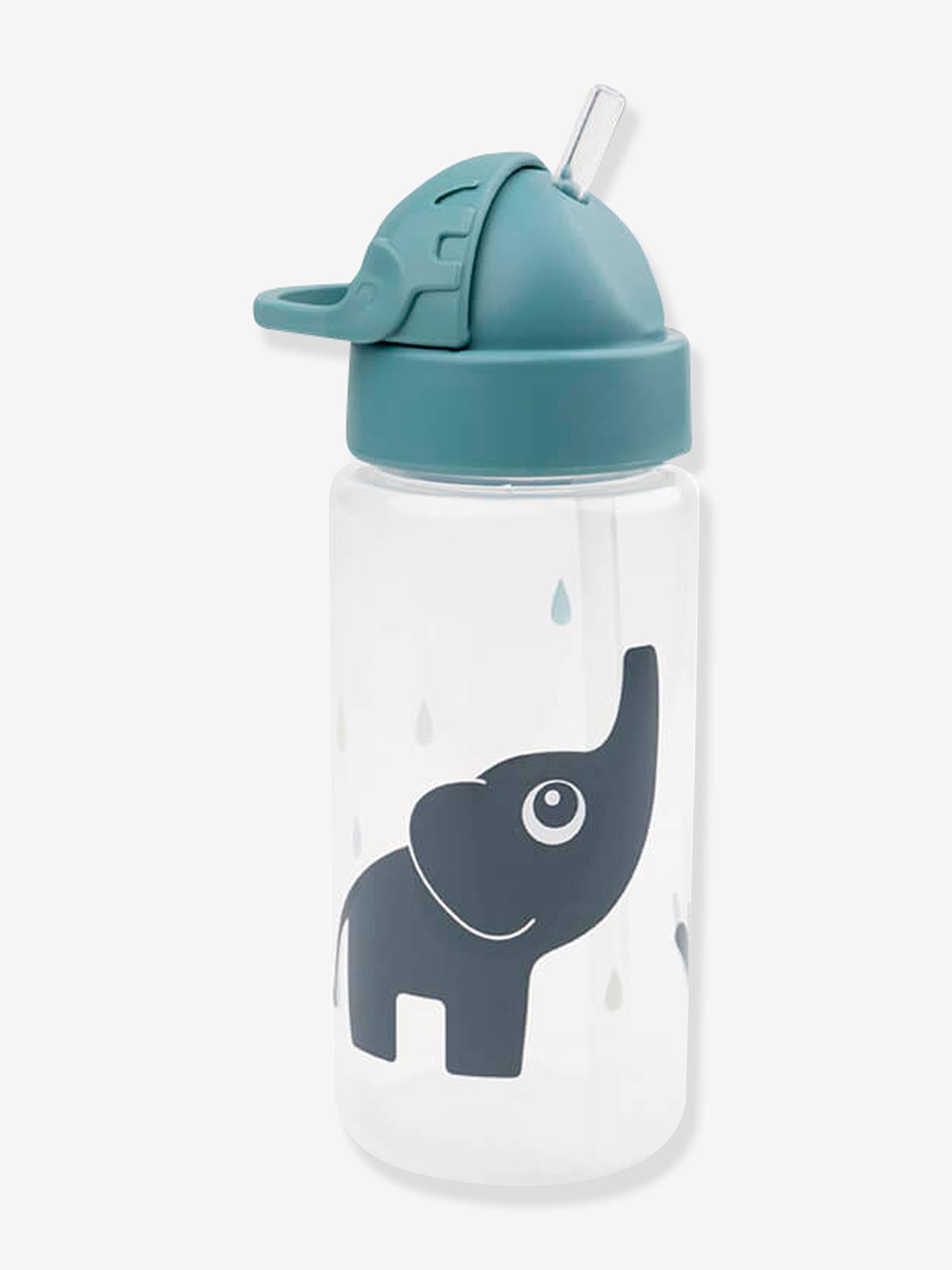 Bottle with Hide-Away Straw, DONE BY DEER blue