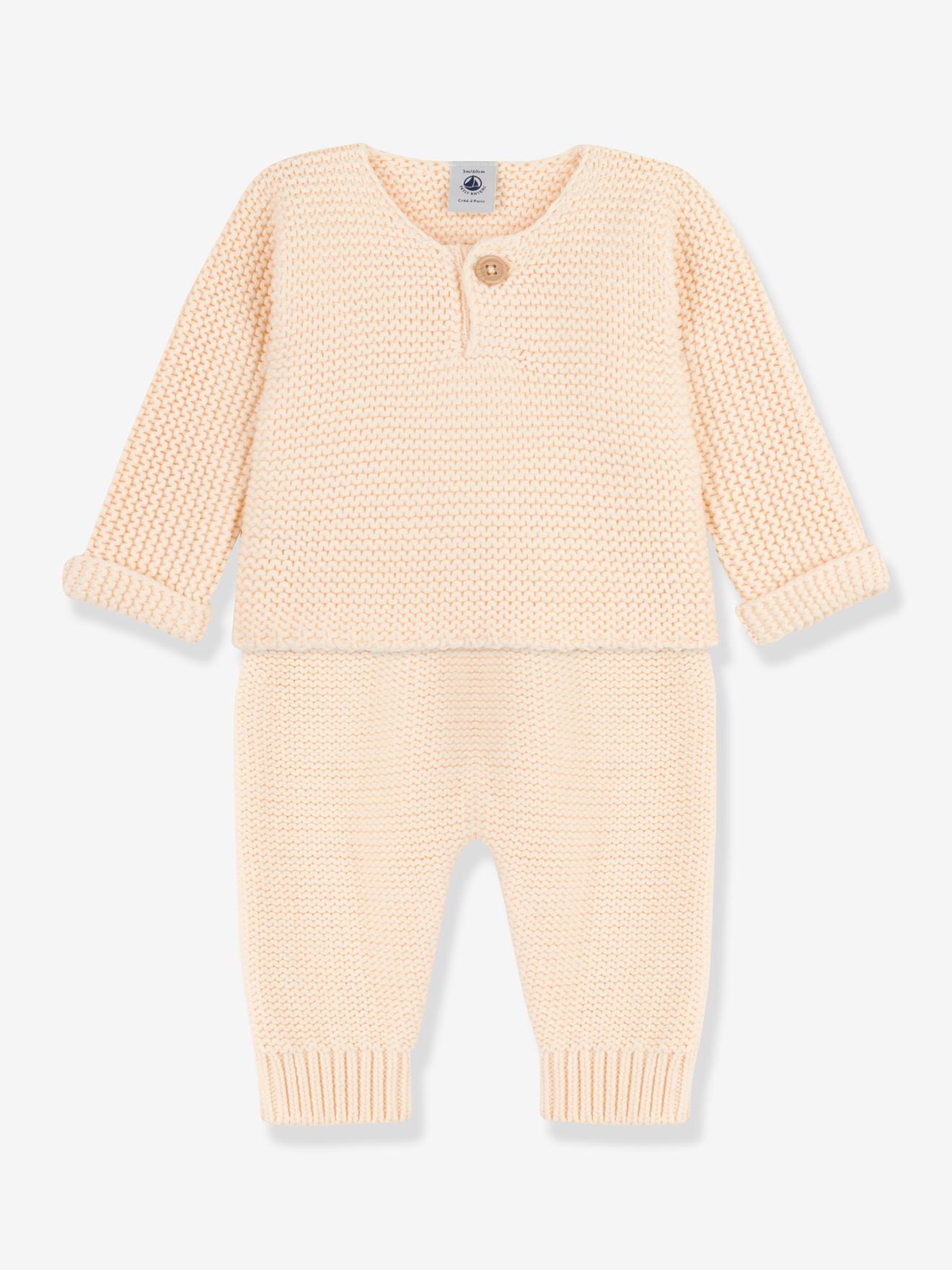 Knitted 2-Piece Set in Organic Cotton, by Petit Bateau white