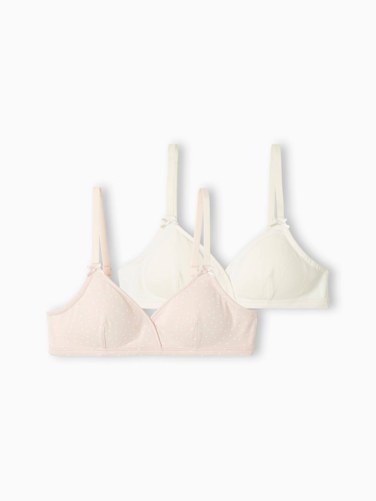 Pack of 2 Bras for Girls ecru