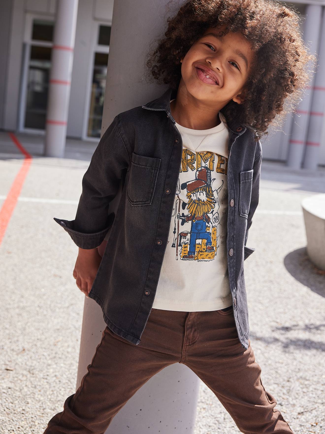 Denim Shirt for Boys black denim