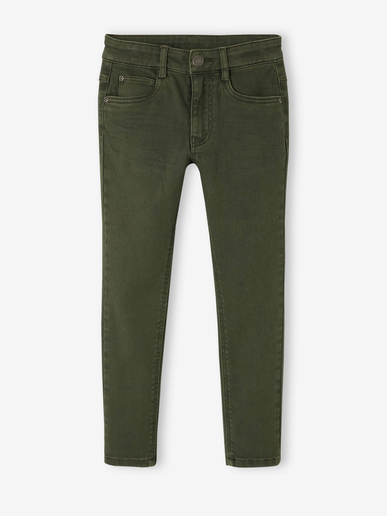 NARROW Hip, MorphologiK Slim Leg Coloured Trousers, for Boys khaki