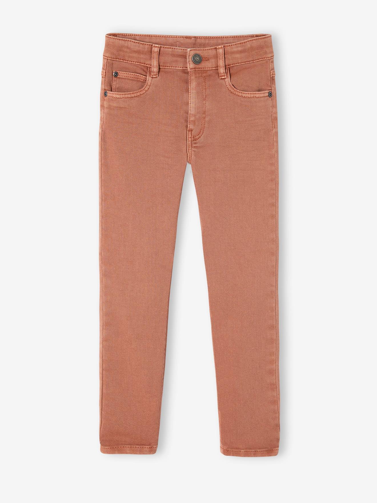 WIDE Hip, MorphologiK Slim Leg Coloured Trousers, for Boys terracotta