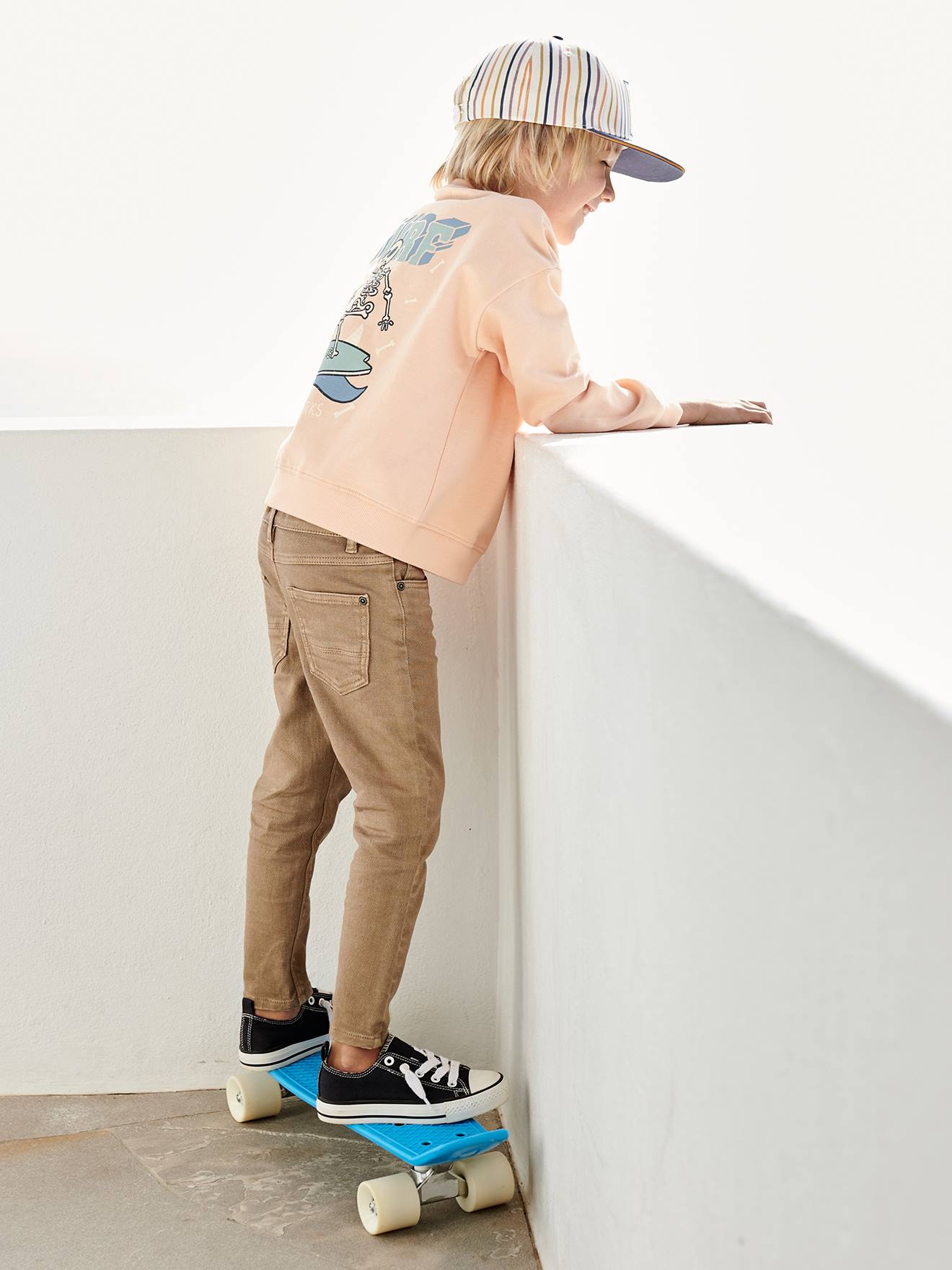 MEDIUM Hip, MorphologiK Slim Leg Coloured Trousers, for Boys beige