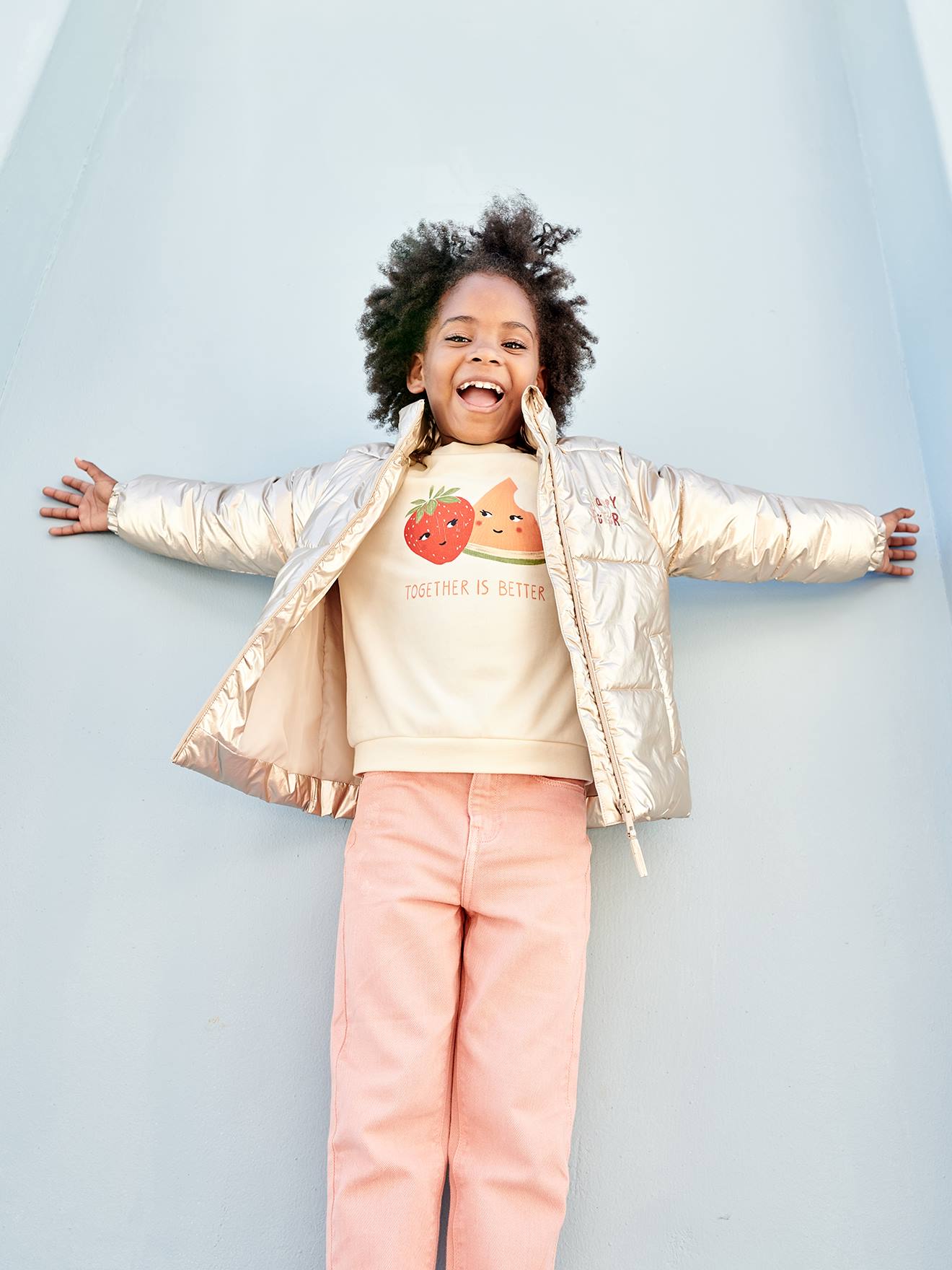 Metallised, Lightweight Jacket for Girls gold