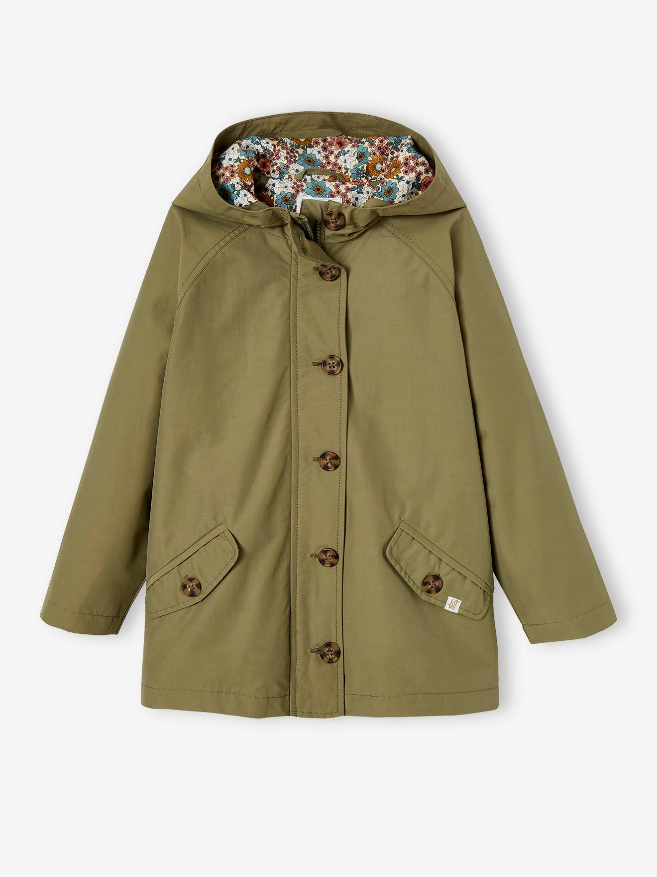 Hooded Trench Coat, Midseason Special, for Girls khaki