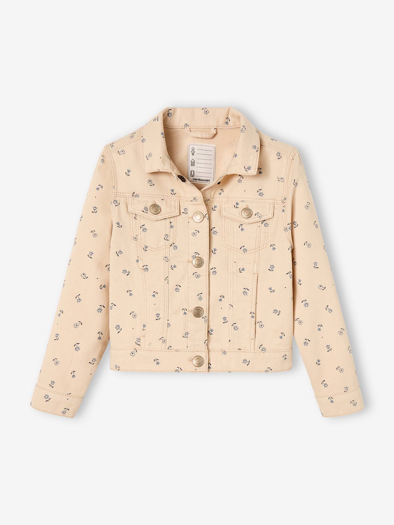 Printed Jacket for Girls pearly grey