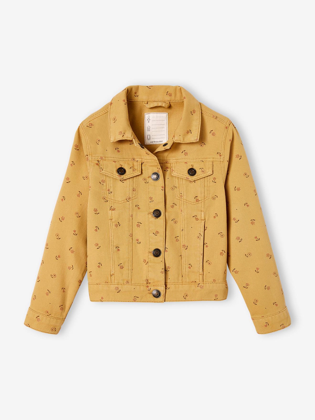 Printed Jacket for Girls mustard