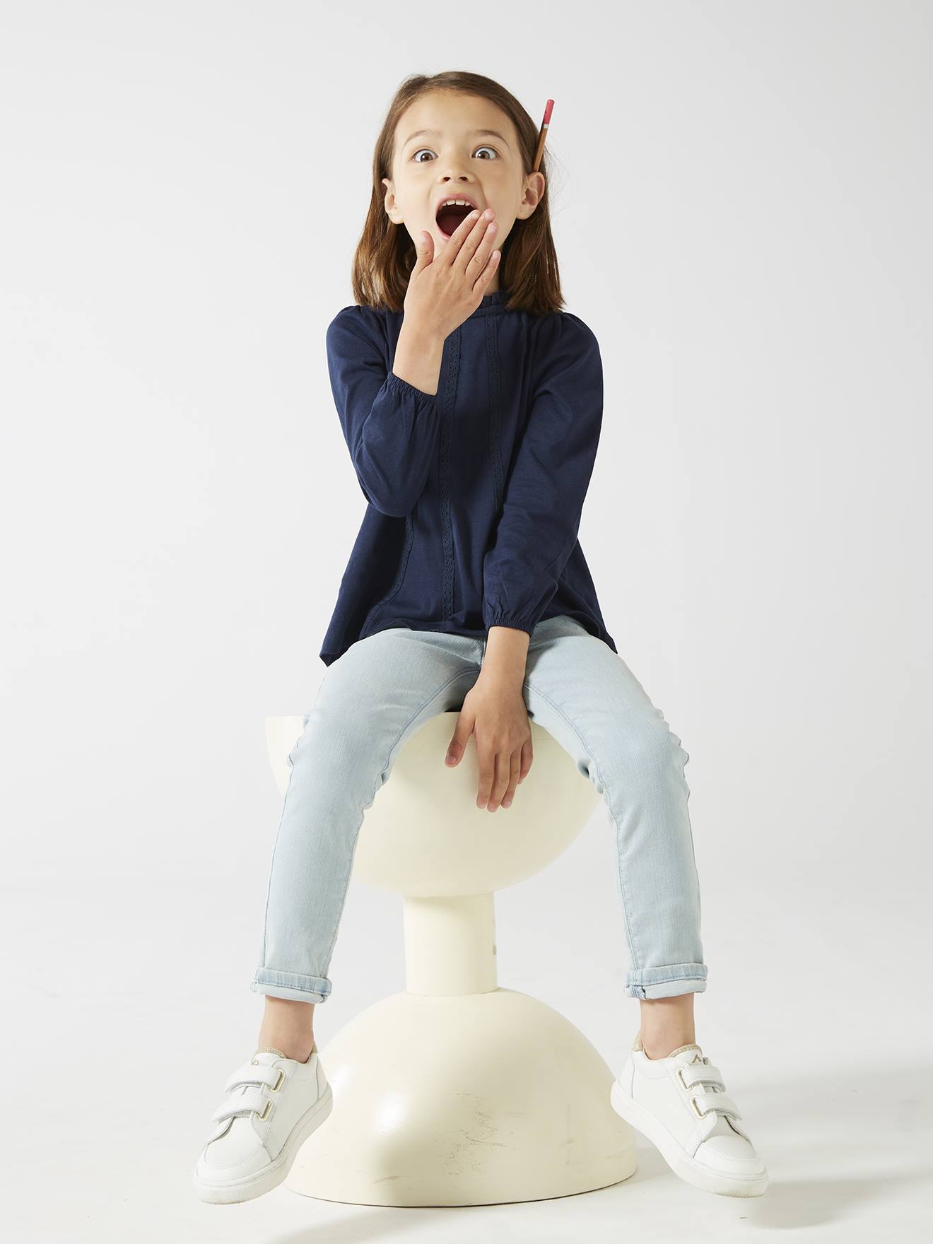 Basics Denim Treggings for Girls double stone