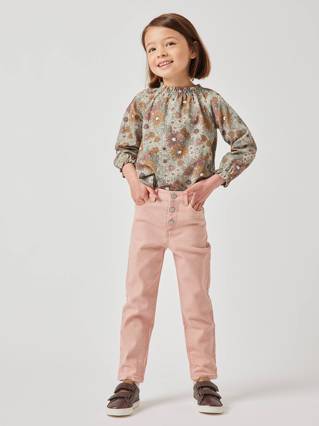 MEDIUM Hip, Mom Fit MorphologiK Trousers, for Girls rosy