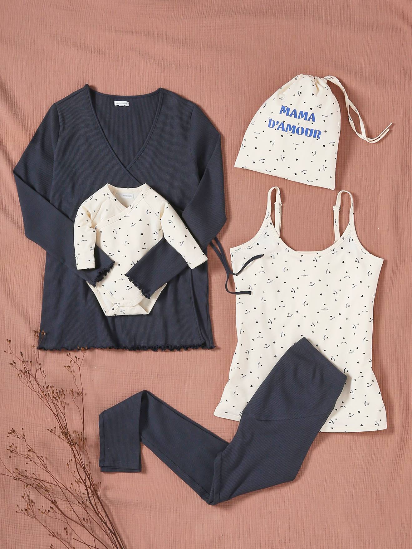 Mummy/Baby Maternity Set, Pregnancy & Breastfeeding Special night blue
