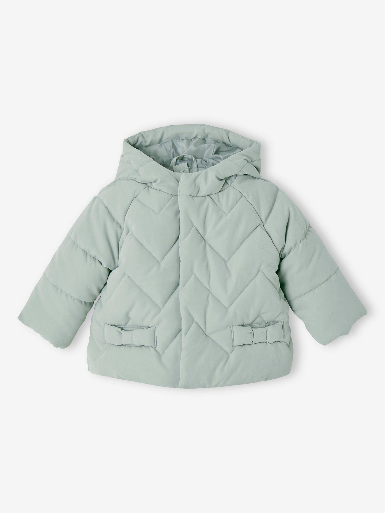 3-in-1 Quilted Coat for Babies aqua green