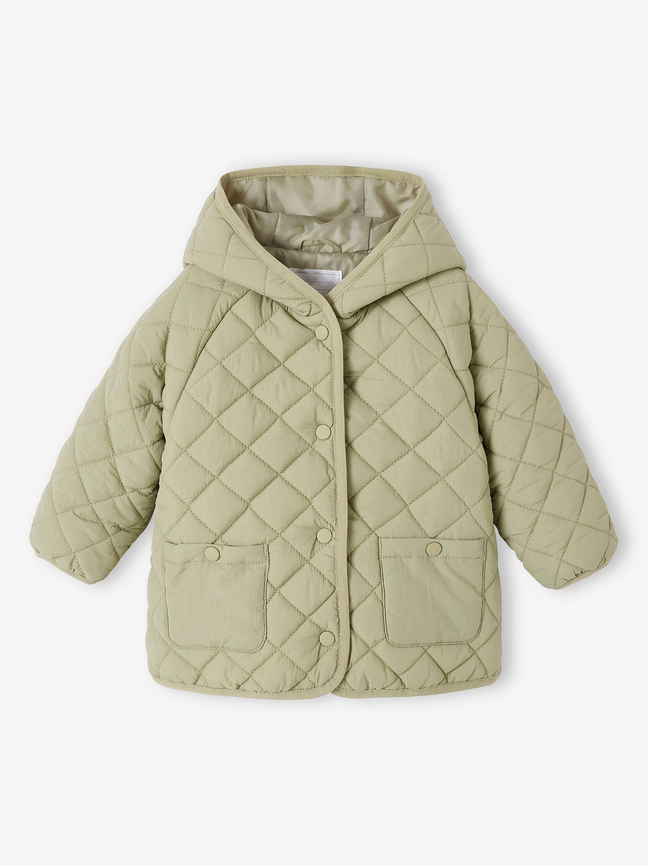 Padded Jacket with Hood, for Babies green