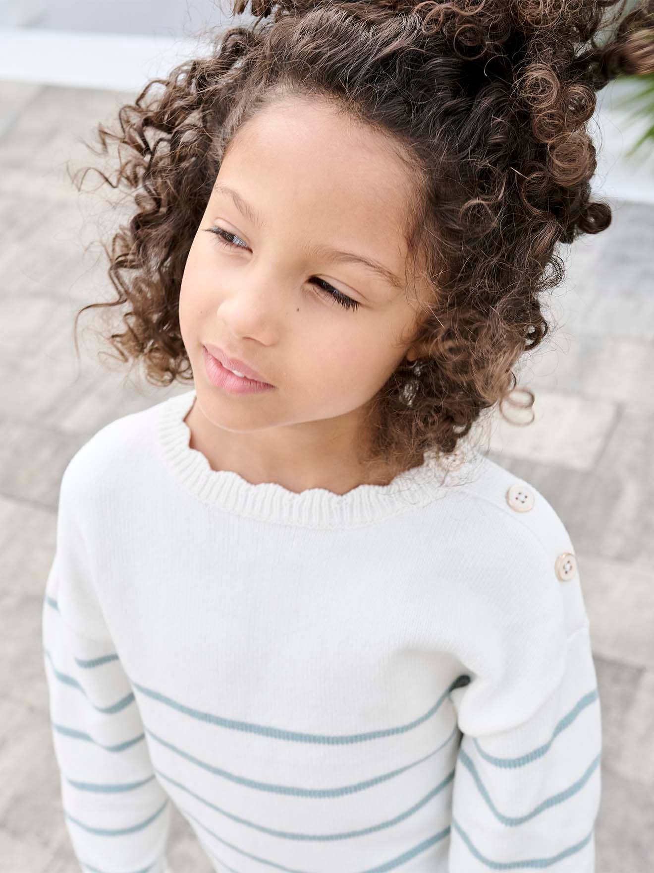 Fancy Striped Jumper for Girls green