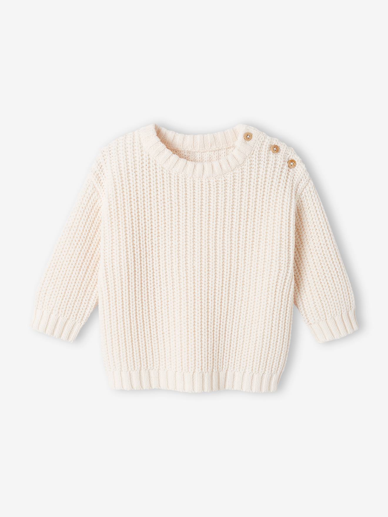 Rib Knit Jumper for Babies ecru
