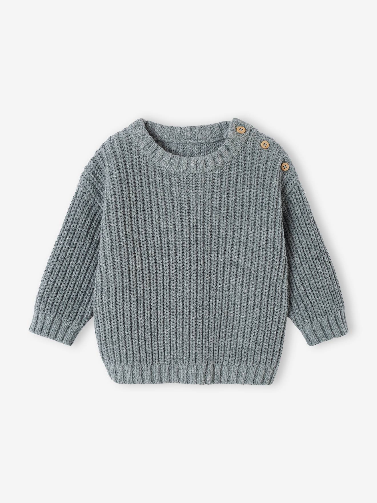 Rib Knit Jumper for Babies sage green