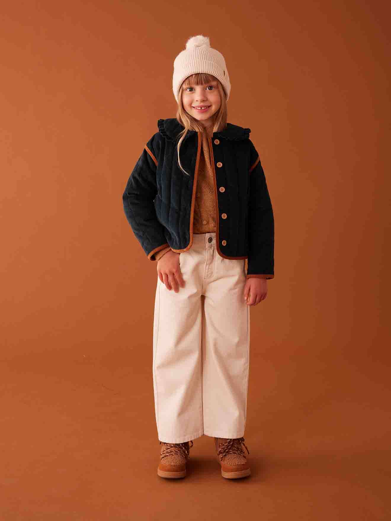 Quilted Corduroy Jacket for Girls fir green