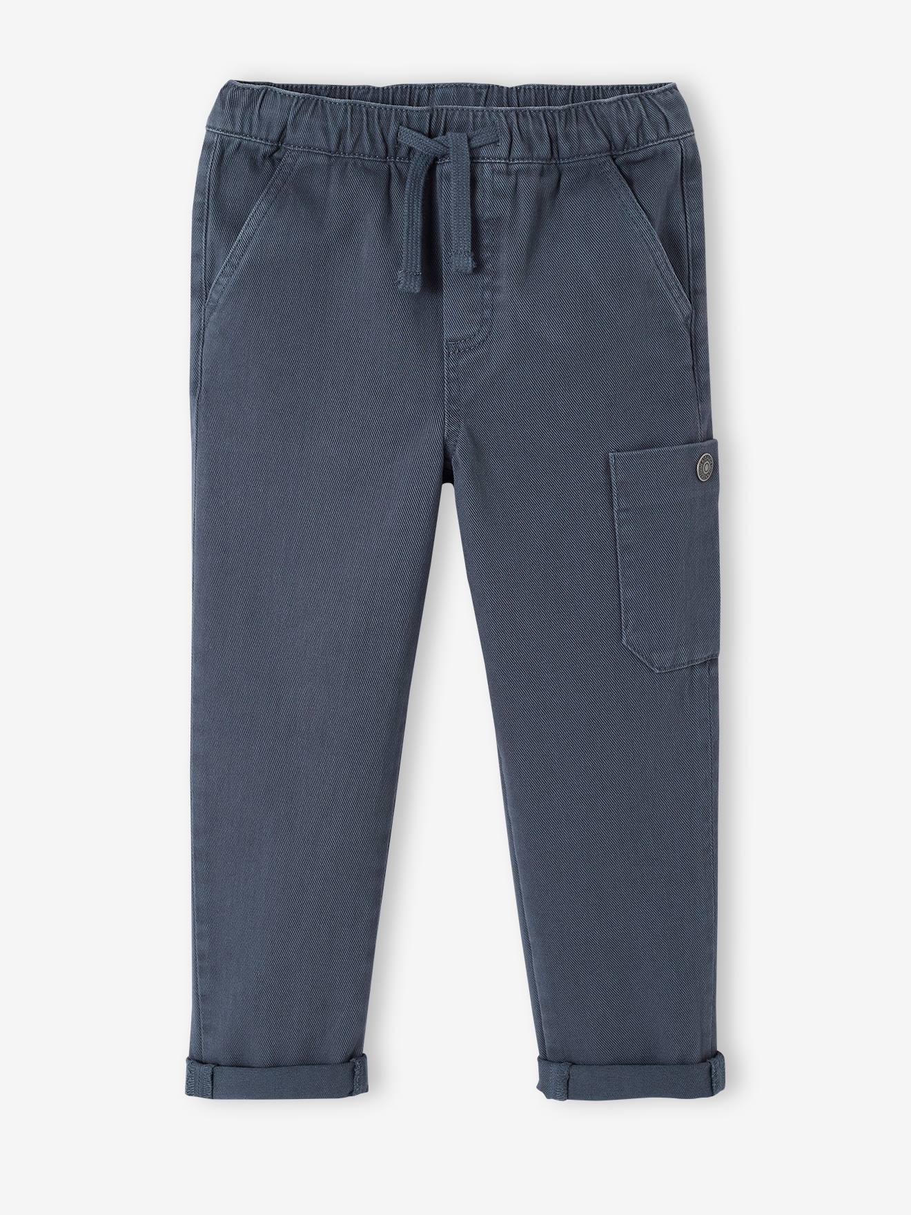 Coloured Cargo Trousers for Boys petrol blue