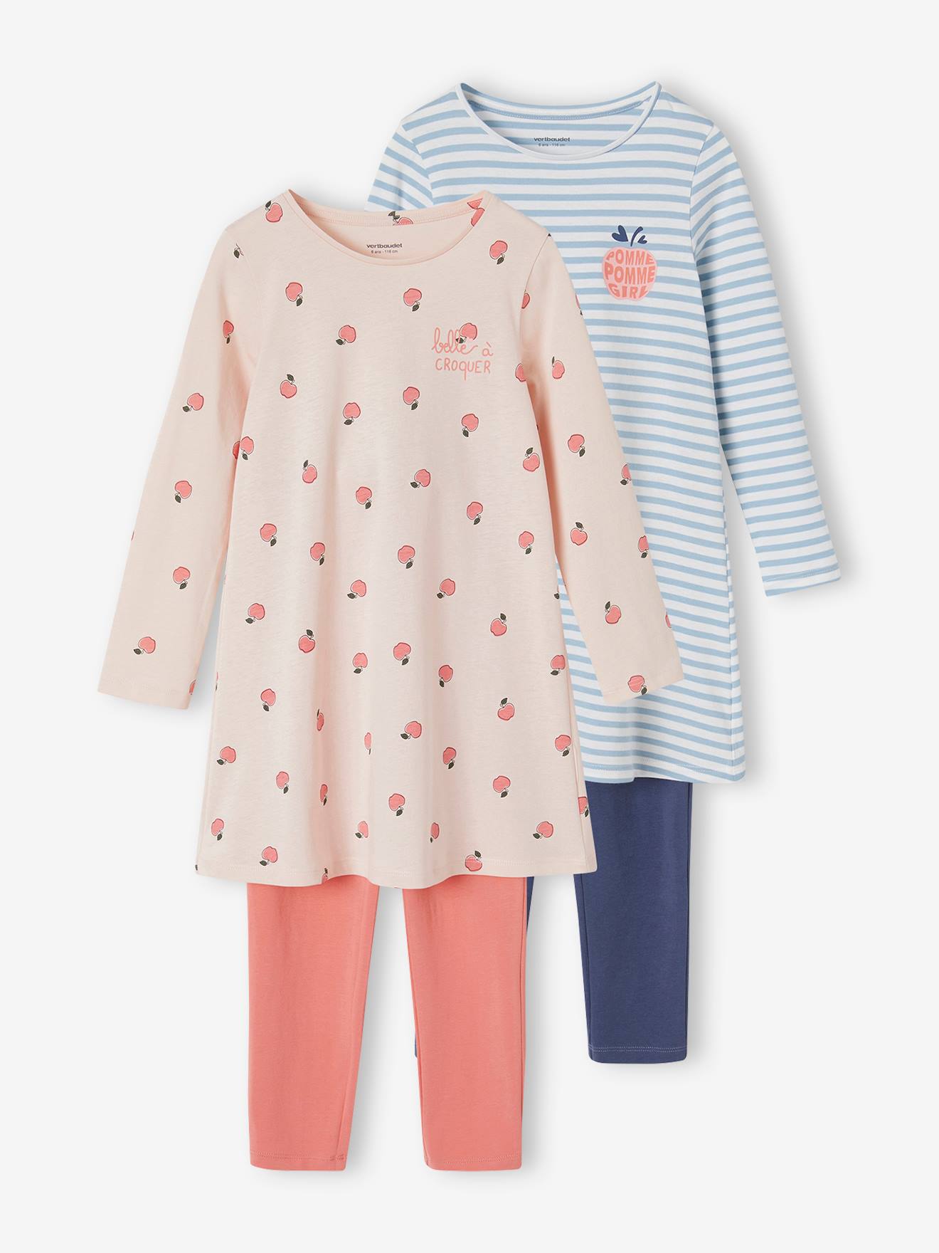 Pack of 2 "Apples" Nighties + Leggings rose