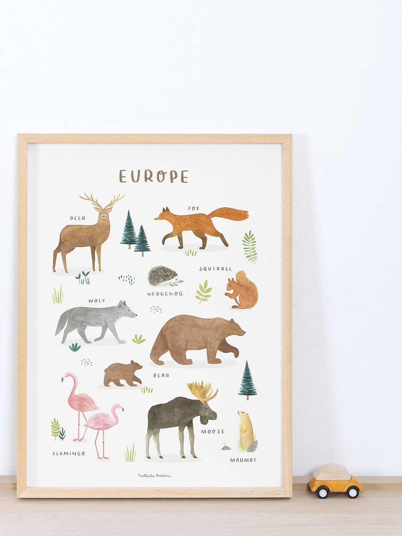Animals of Europe Poster, Living Earth by LILIPINSO brown