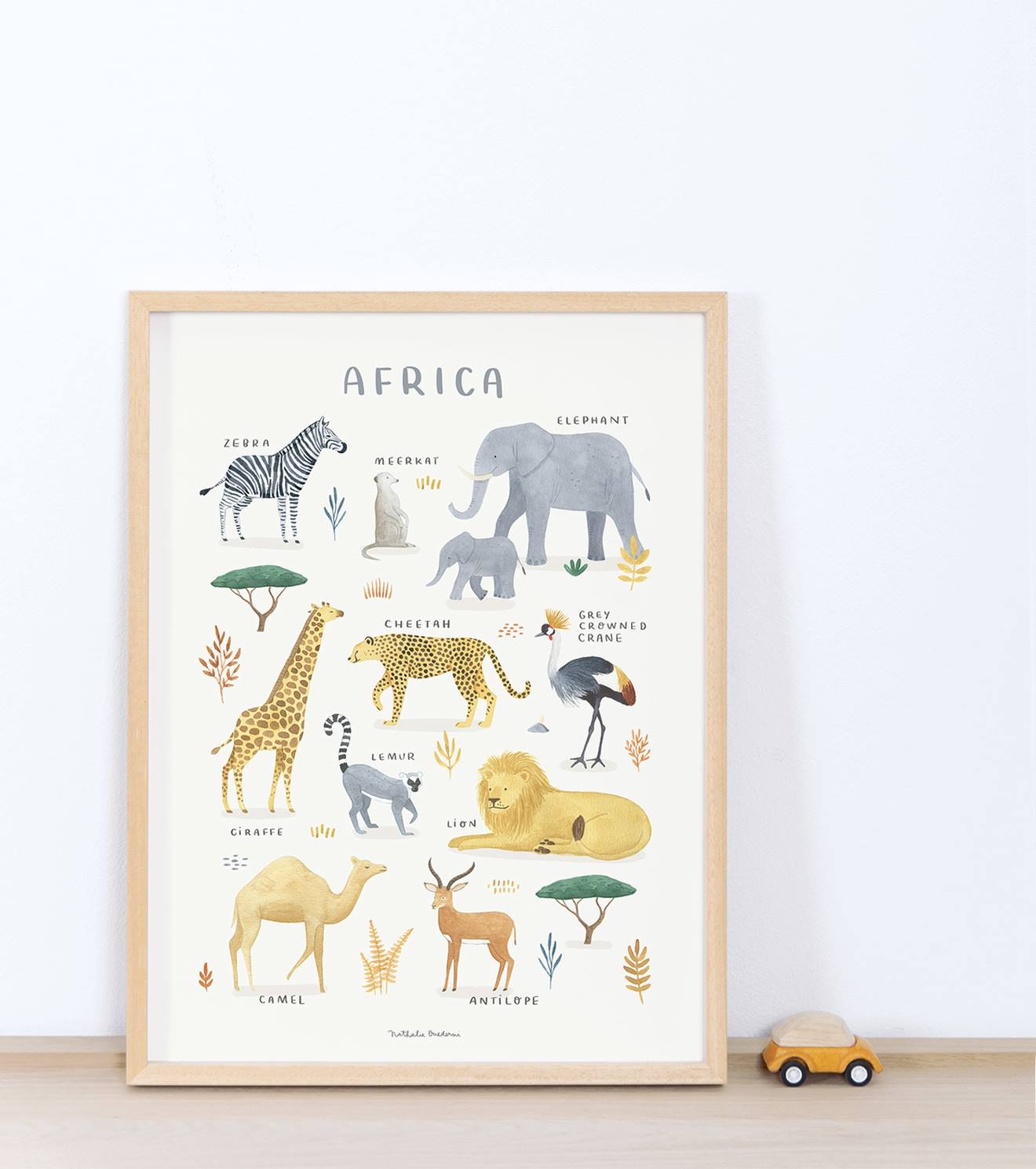 Animals of Africa Poster, Living Earth by LILIPINSO pale yellow