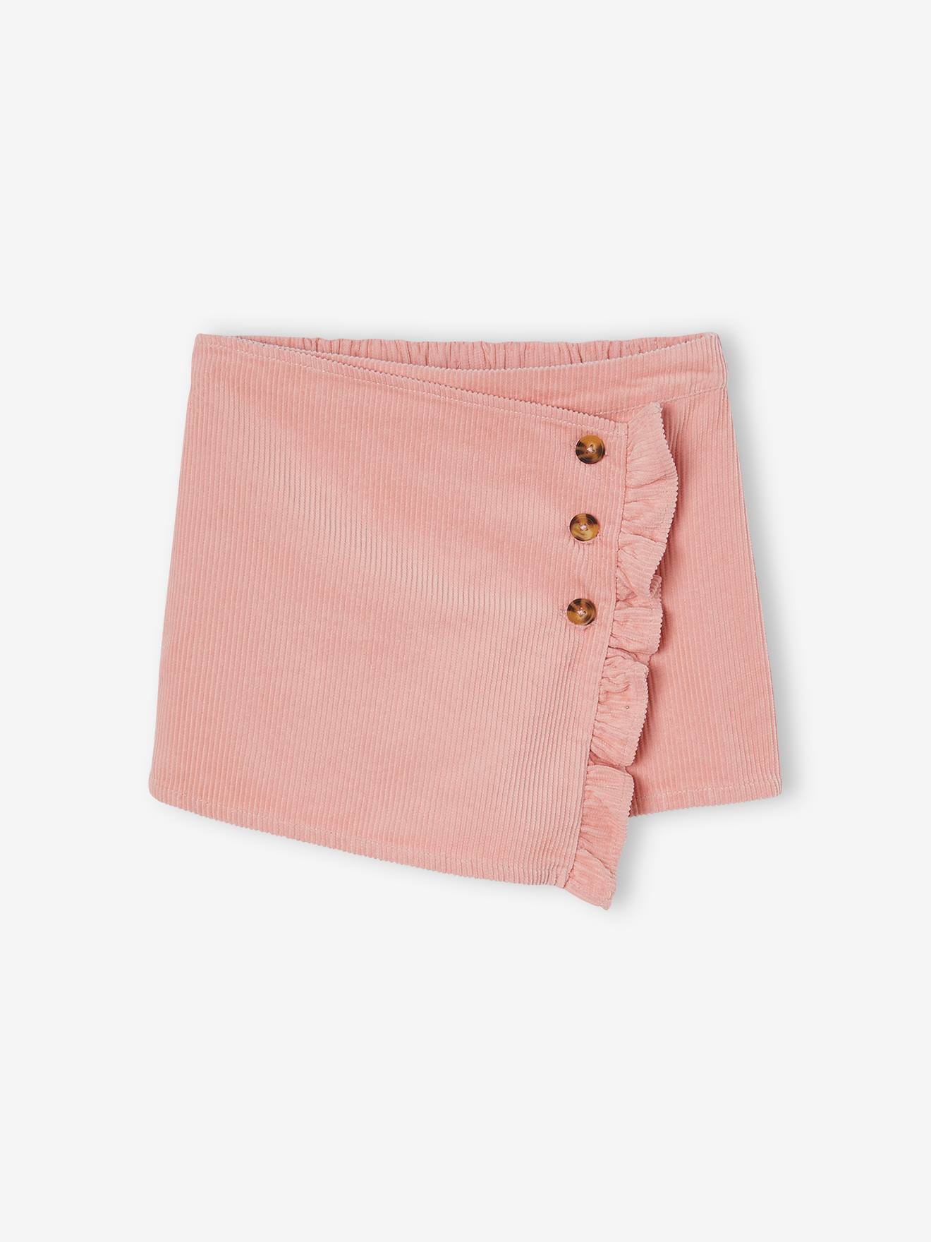 Envelope-type Corduroy Skort for Girls rose