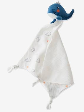 Baby Comforter with Toy, Whale white