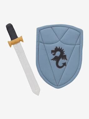 Knight Costume with Shield + Sword blue