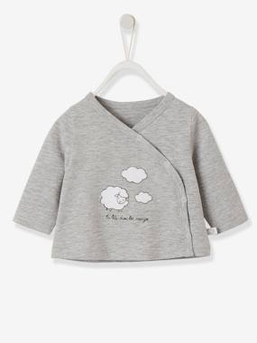 Wrap-Over Jacket for Newborn Babies blue/print