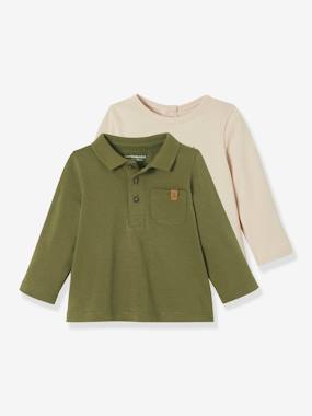 Pack with Top + Polo Shirt for Newborn Baby green