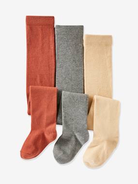 Pack of 3 Pairs of Oeko-Tex® Tights for Girls grey
